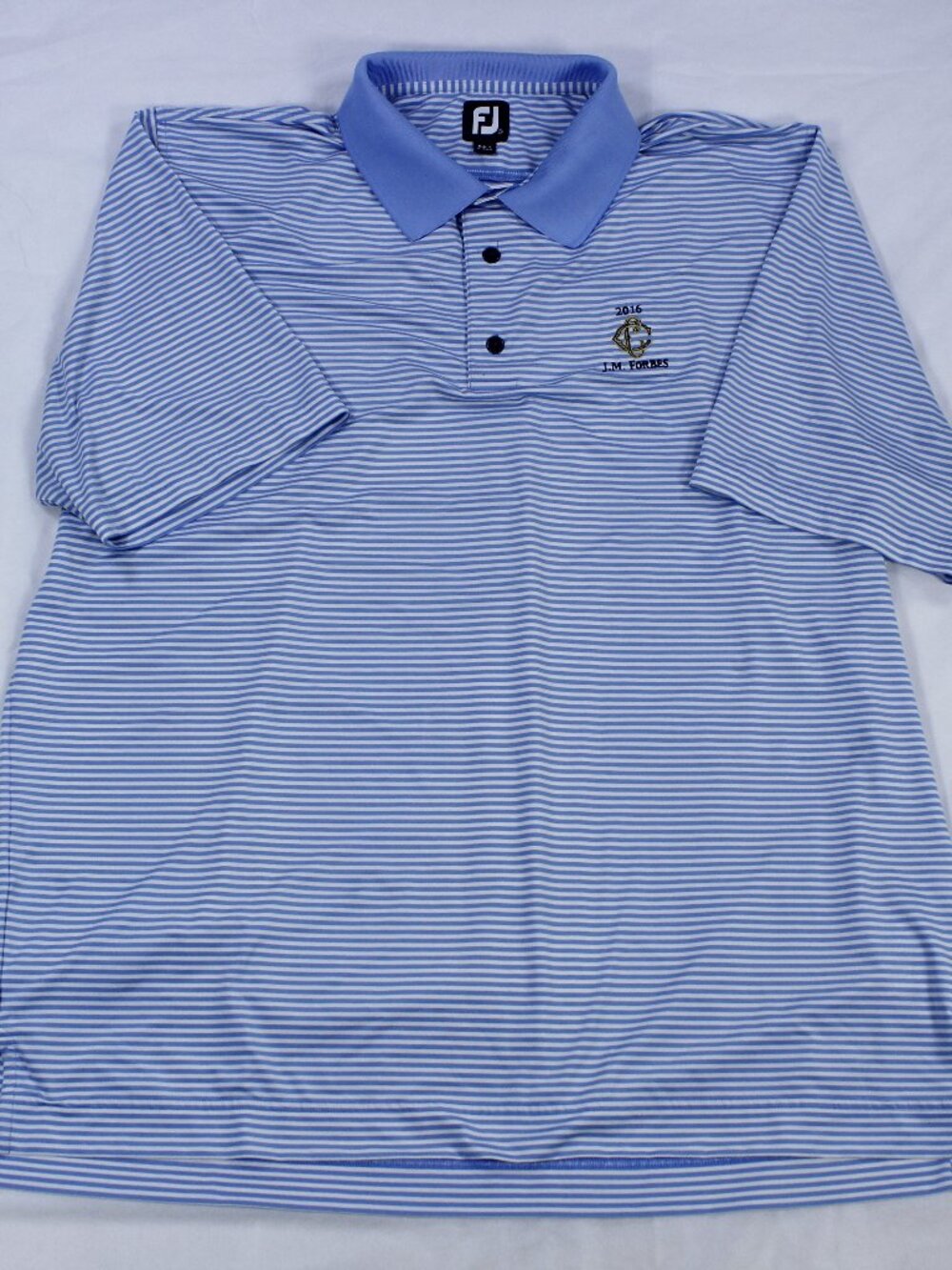 FootJoy (FJ) Golf Polo - J.M. Forbes 2016 Special Edition - Blue/White Stripes